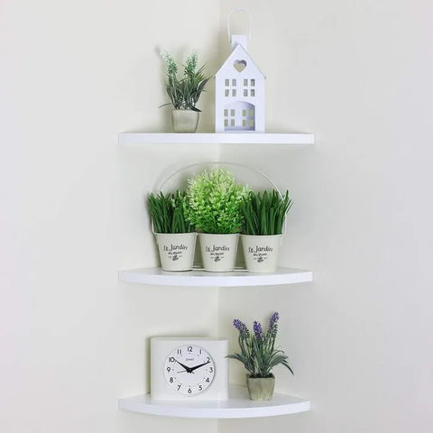 Crafter Bazar™ Wooden Floating Corner Shelf – Wall Storage & Decor